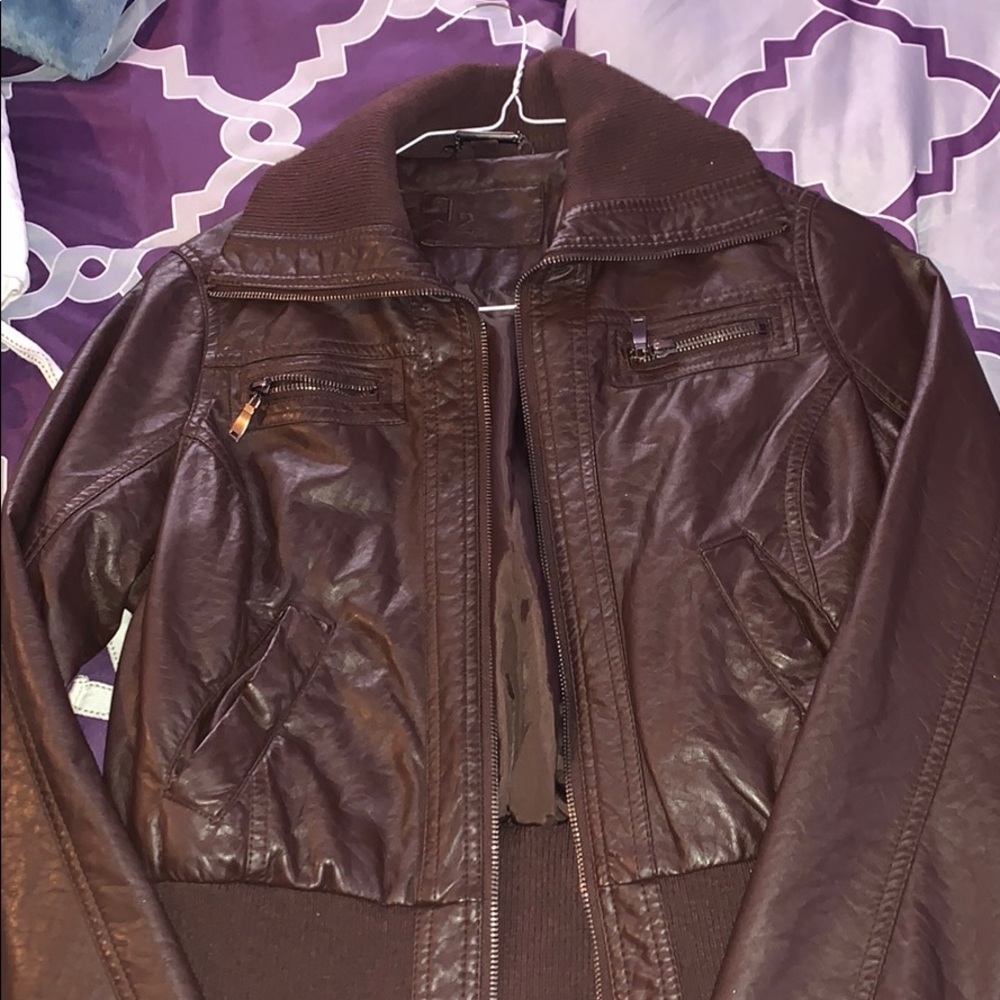 Brown JouJou Leather Jacket!!